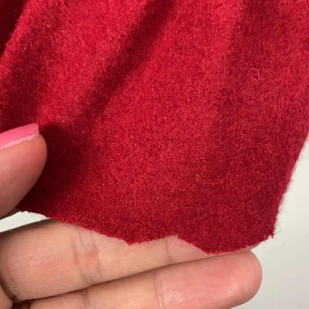 Boo Radley | Red Wool Ruffled Jacket Medium New - Picture 10 of 11
